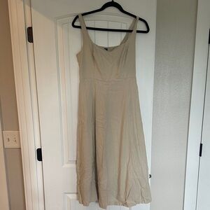 Old Navy Cream Linen Midi Dress